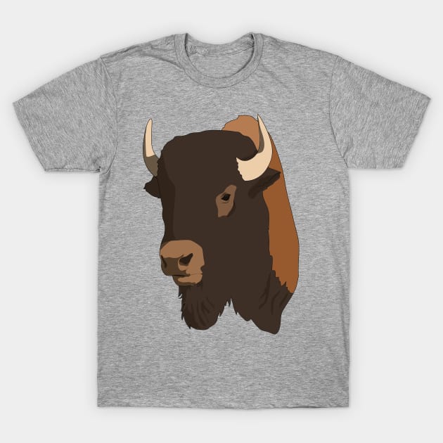 Bison Head T-Shirt by Sticker Steve